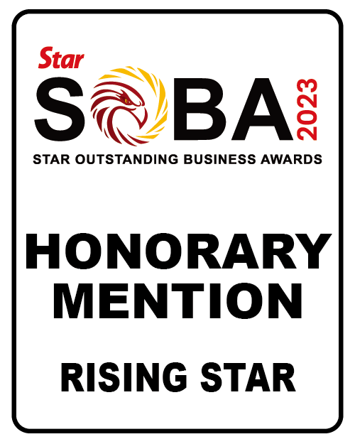 Star Outstanding Business Awards (SOBA) 2023 – Honorary Mention in Rising Star Category